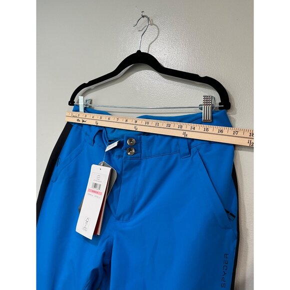 Spyder Womens Ski Pants 10 Blue Black Primaloft Insulated‎ Waterproof Adjustable - Picture 4 of 15